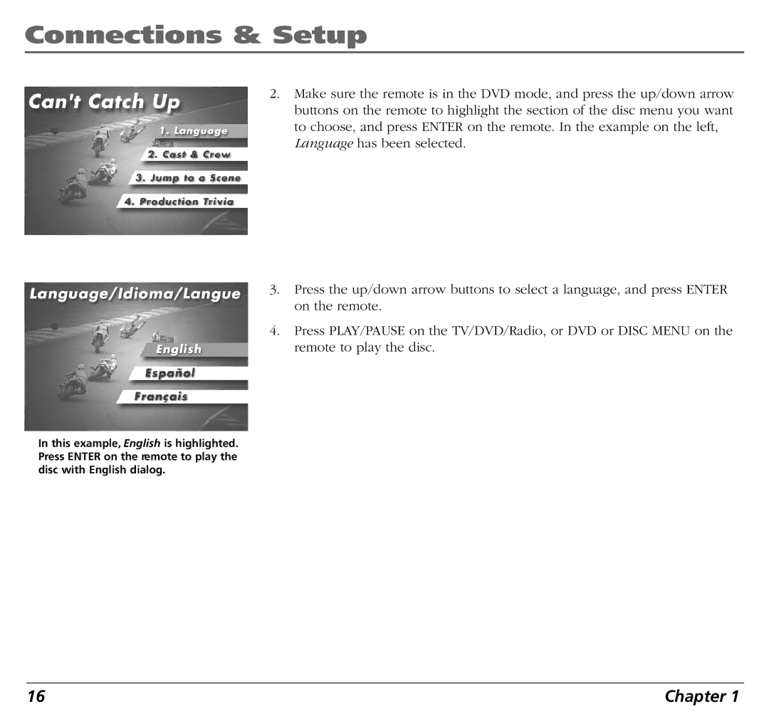 RCA BLD548 user manual Connections & Setup 