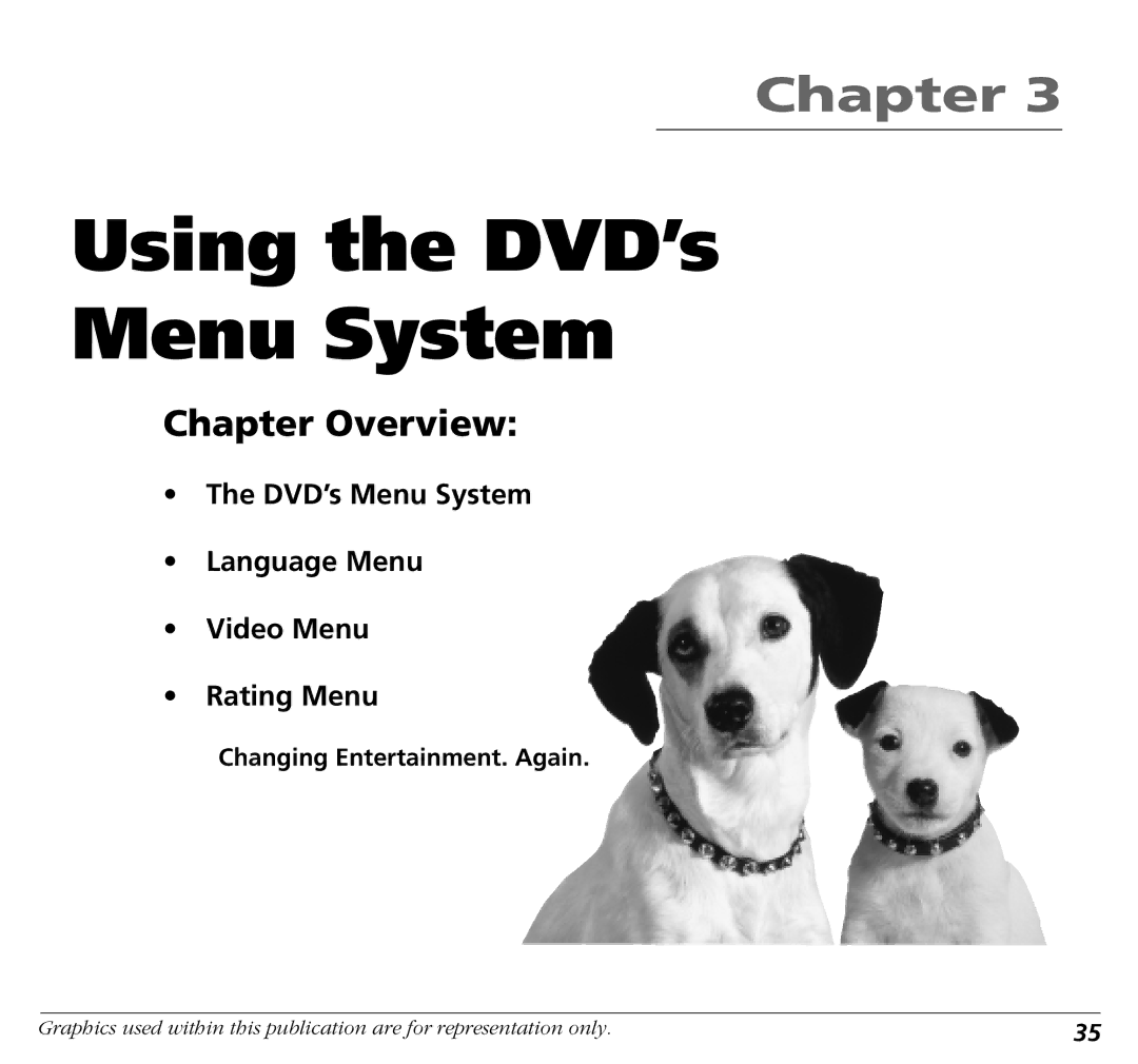 RCA BLD548 user manual Using the DVD’s Menu System, DVD’s Menu System Language Menu Video Menu Rating Menu 