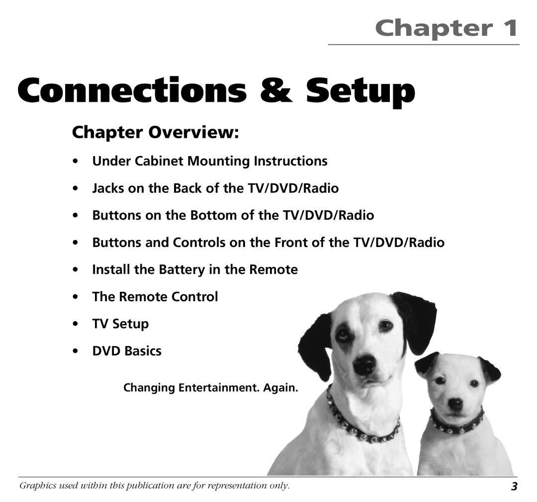 RCA BLD548 user manual Connections & Setup, Chapter Overview 