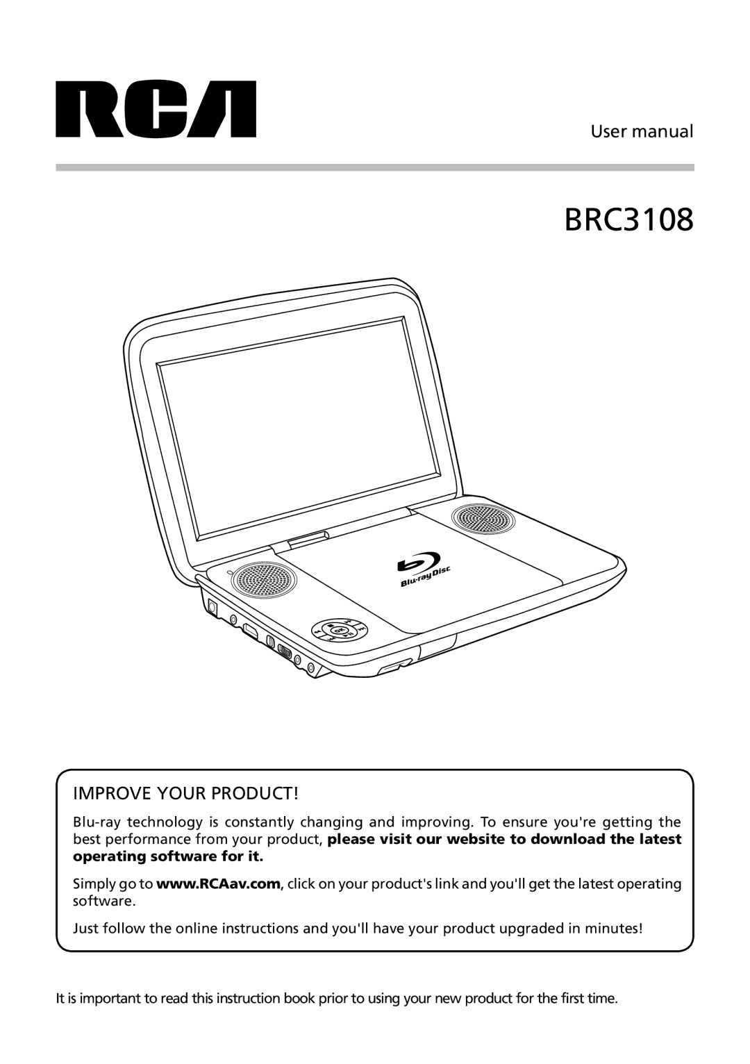 RCA BRC3108 user manual 