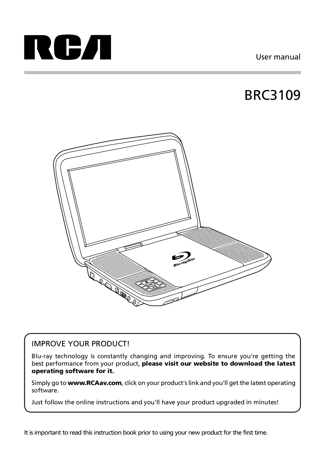 RCA BRC3109 user manual 