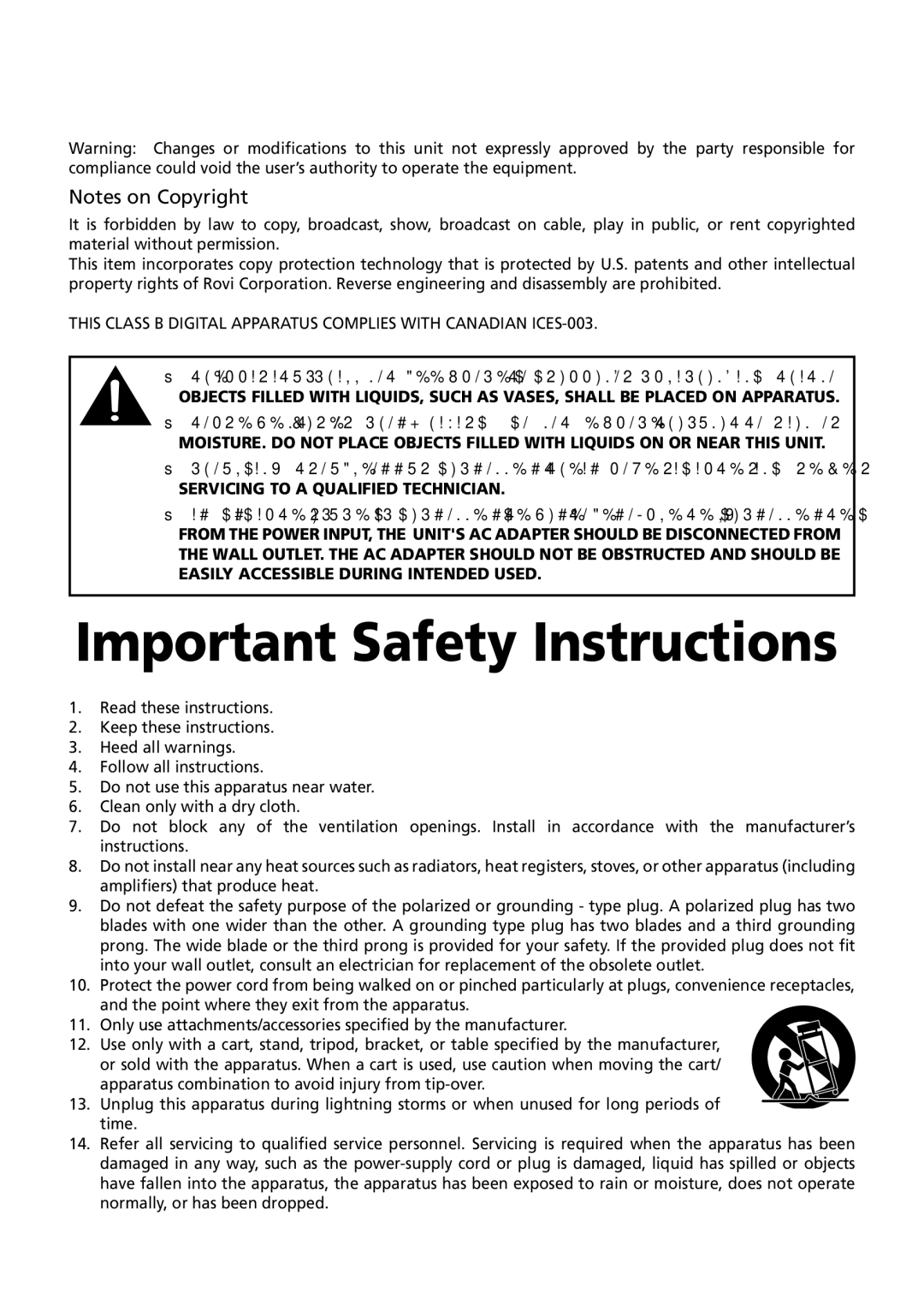 RCA BRC3109 user manual Important Safety Instructions 