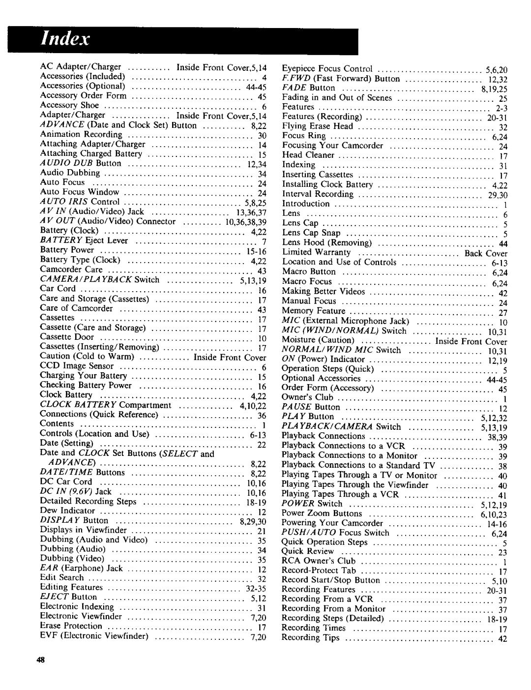 RCA CC-285 owner manual Fwd 