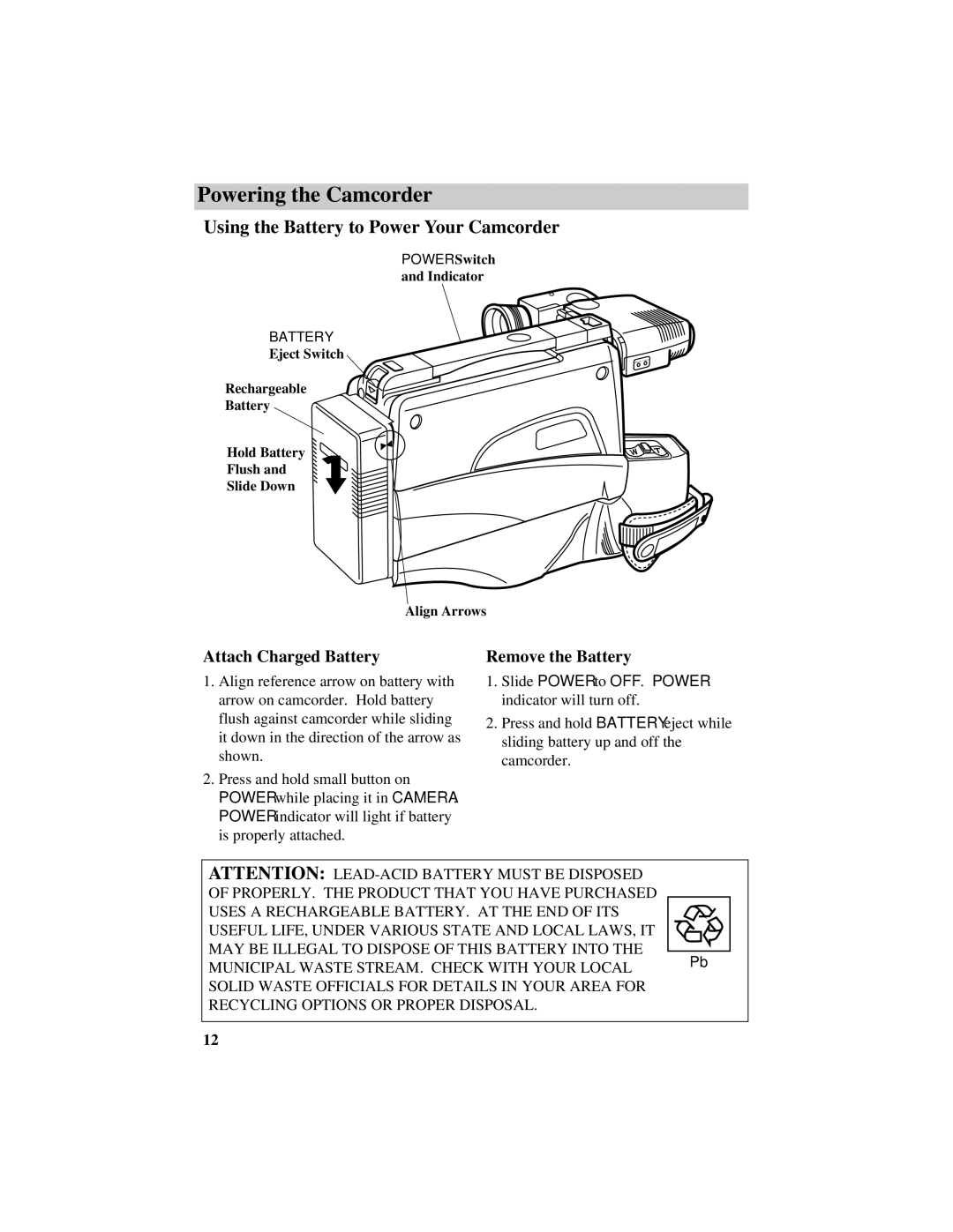 RCA CC417 manual Attach Charged Battery, Remove the Battery 