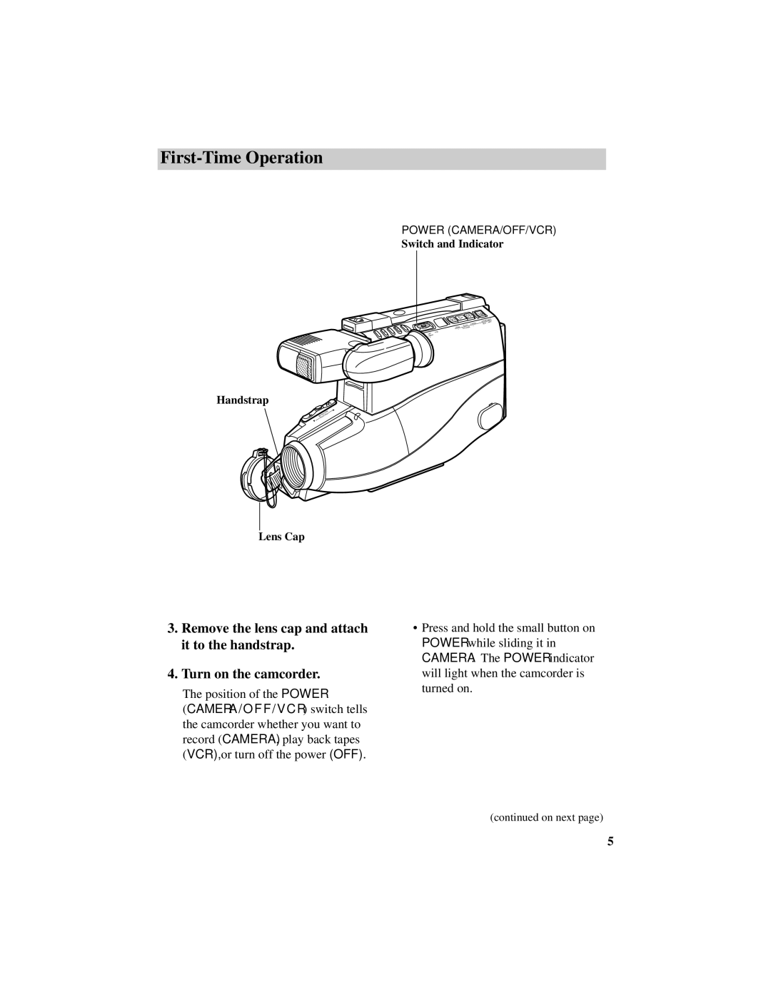 RCA CC417 manual Position of the Power 