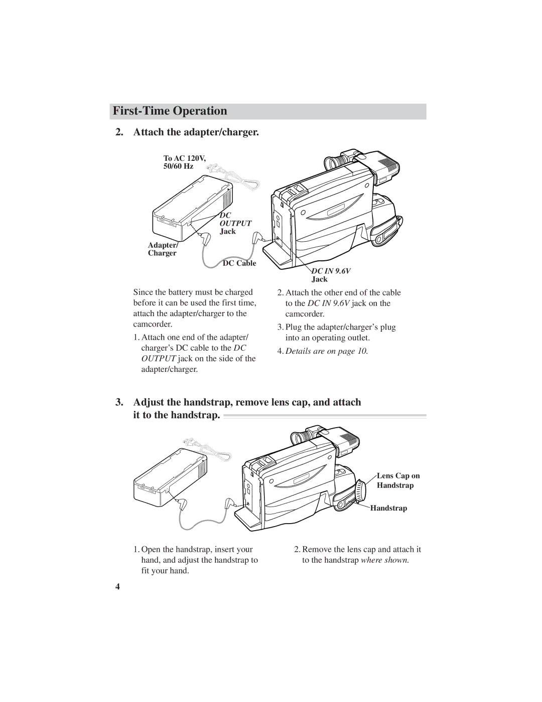 RCA CC4251 manual Attach the adapter/charger 