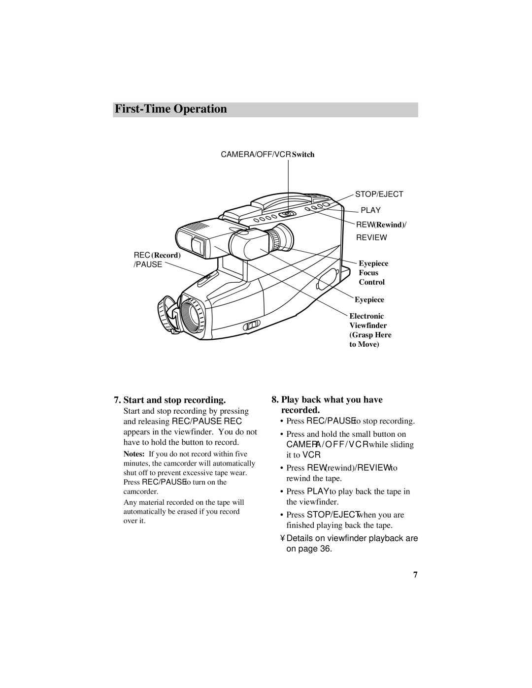 RCA CC432 manual Start and stop recording, Play back what you have recorded 