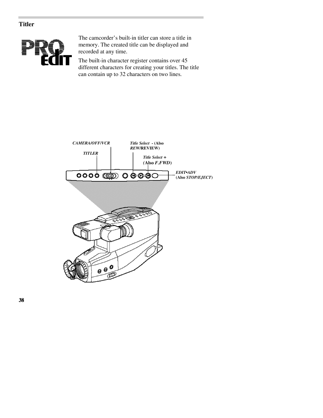 RCA CC437 manual Titler 