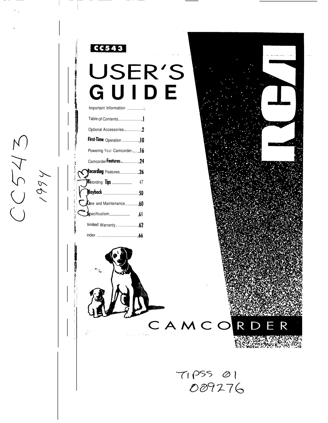 RCA CC543 warranty I D E 