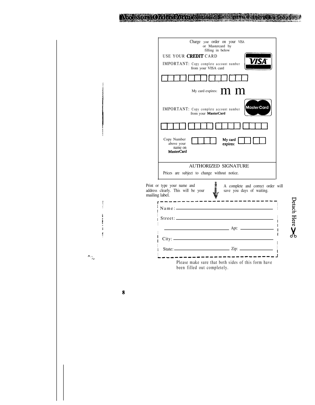 RCA CC543 warranty Authorized Signature 