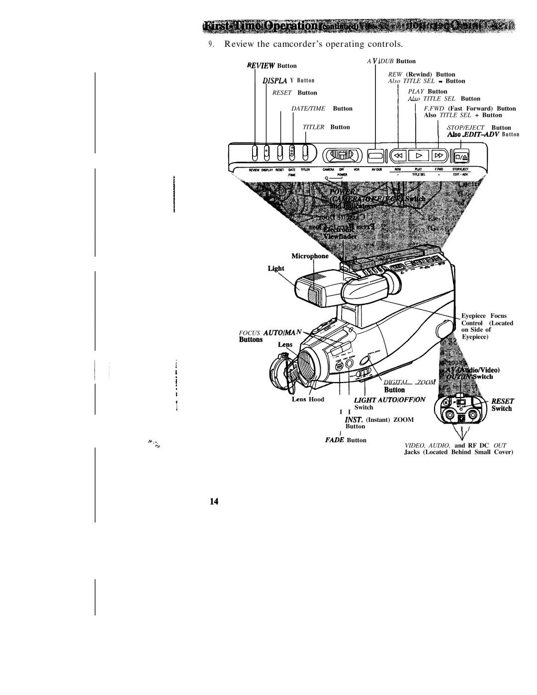 RCA CC543 warranty Review the camcorder’s operating controls, Titler 