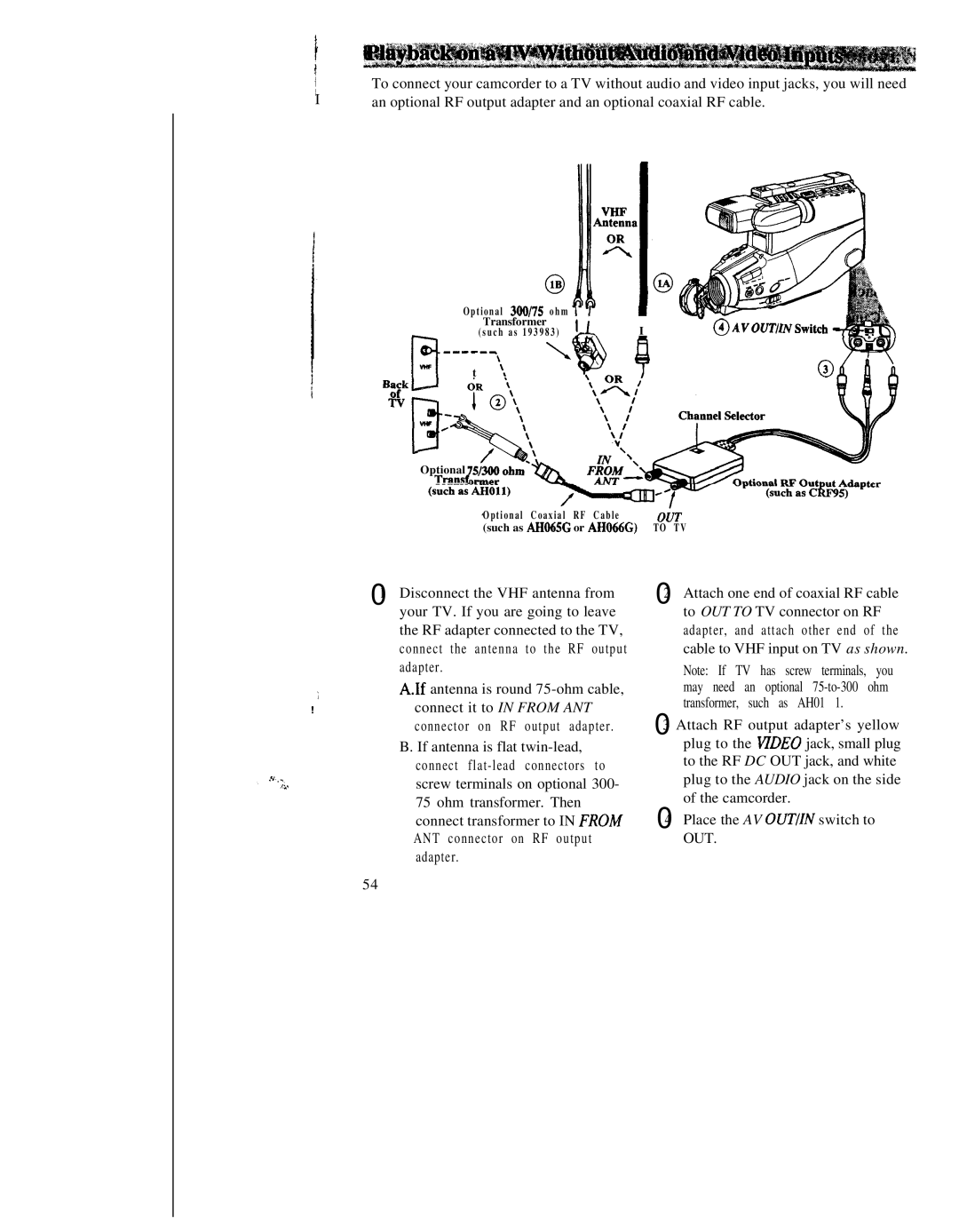 RCA CC543 warranty Transformer @AVOITIINSwitch 