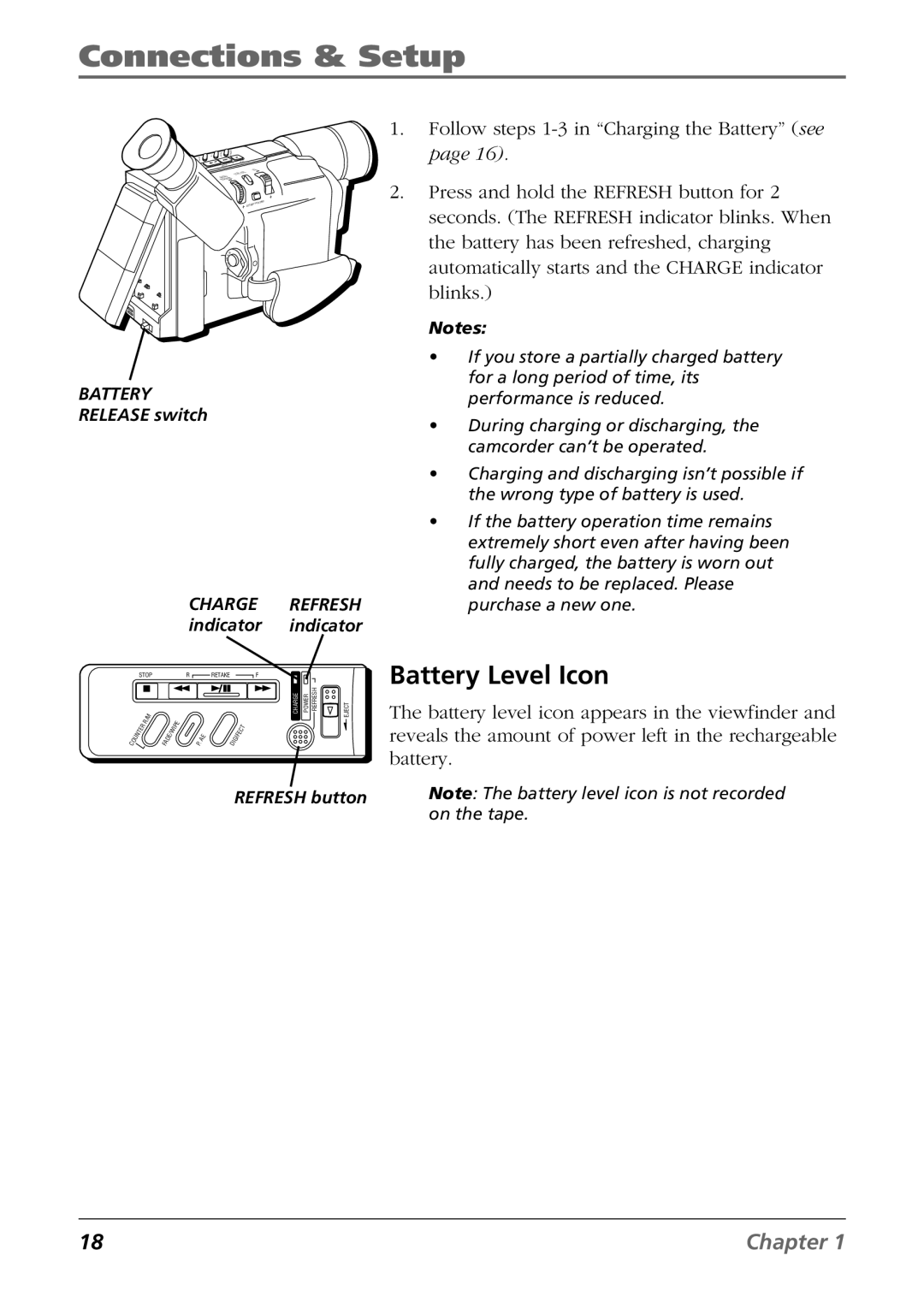 RCA CC6254 manual Battery Level Icon 