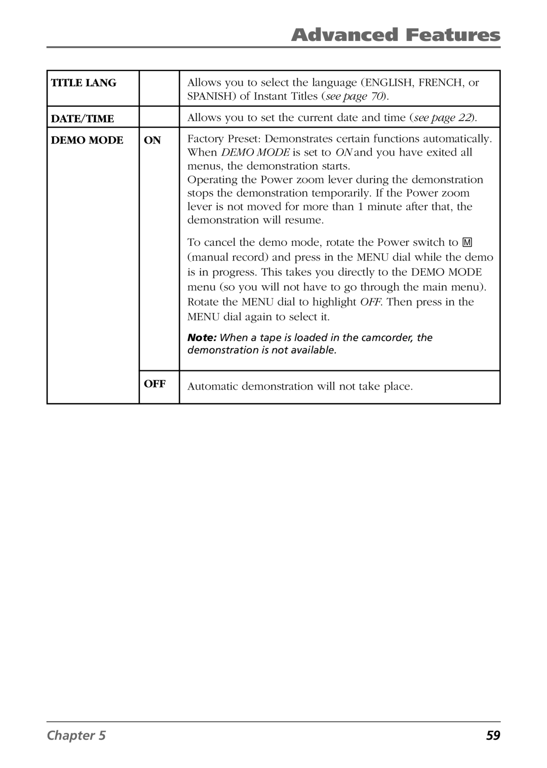 RCA CC6254 manual Title Lang 