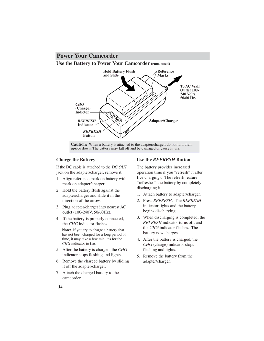 RCA CC6251, CC6271, CC6151 manual Charge the Battery, Use the Refresh Button 