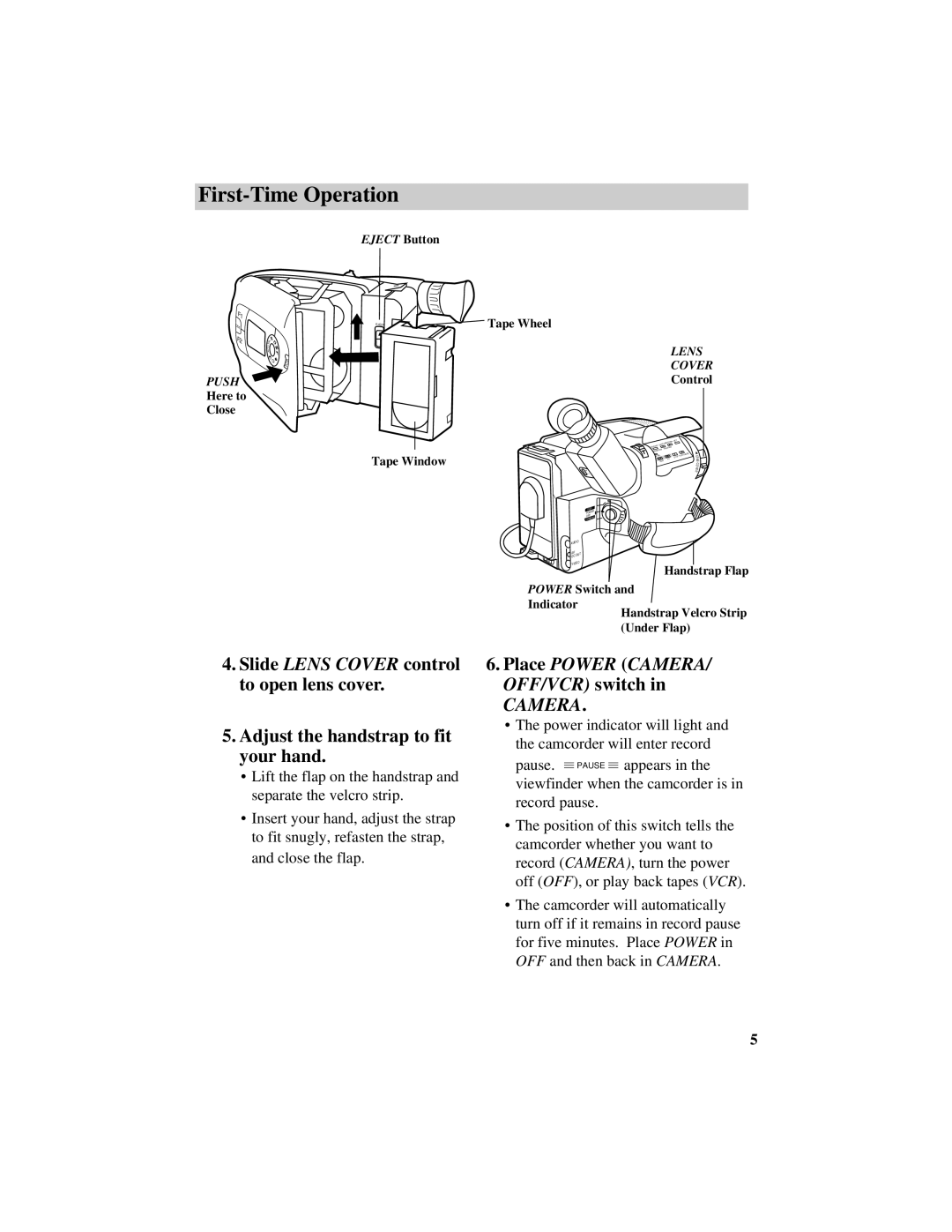 RCA CC634 manual Camera 