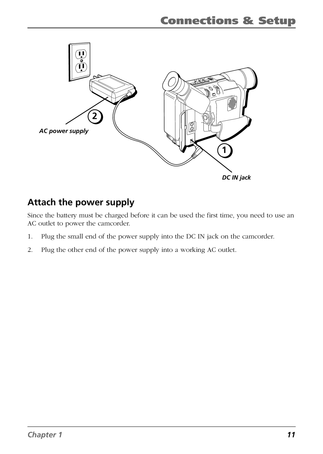 RCA CC6364/CC6374 manual Attach the power supply 