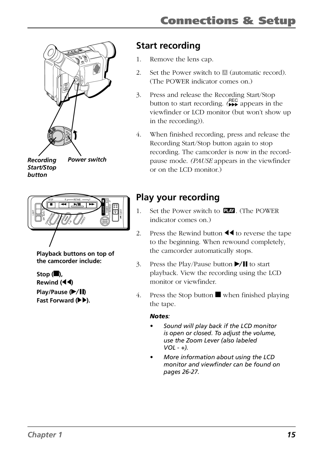 RCA CC6364/CC6374 manual Start recording, Play your recording 