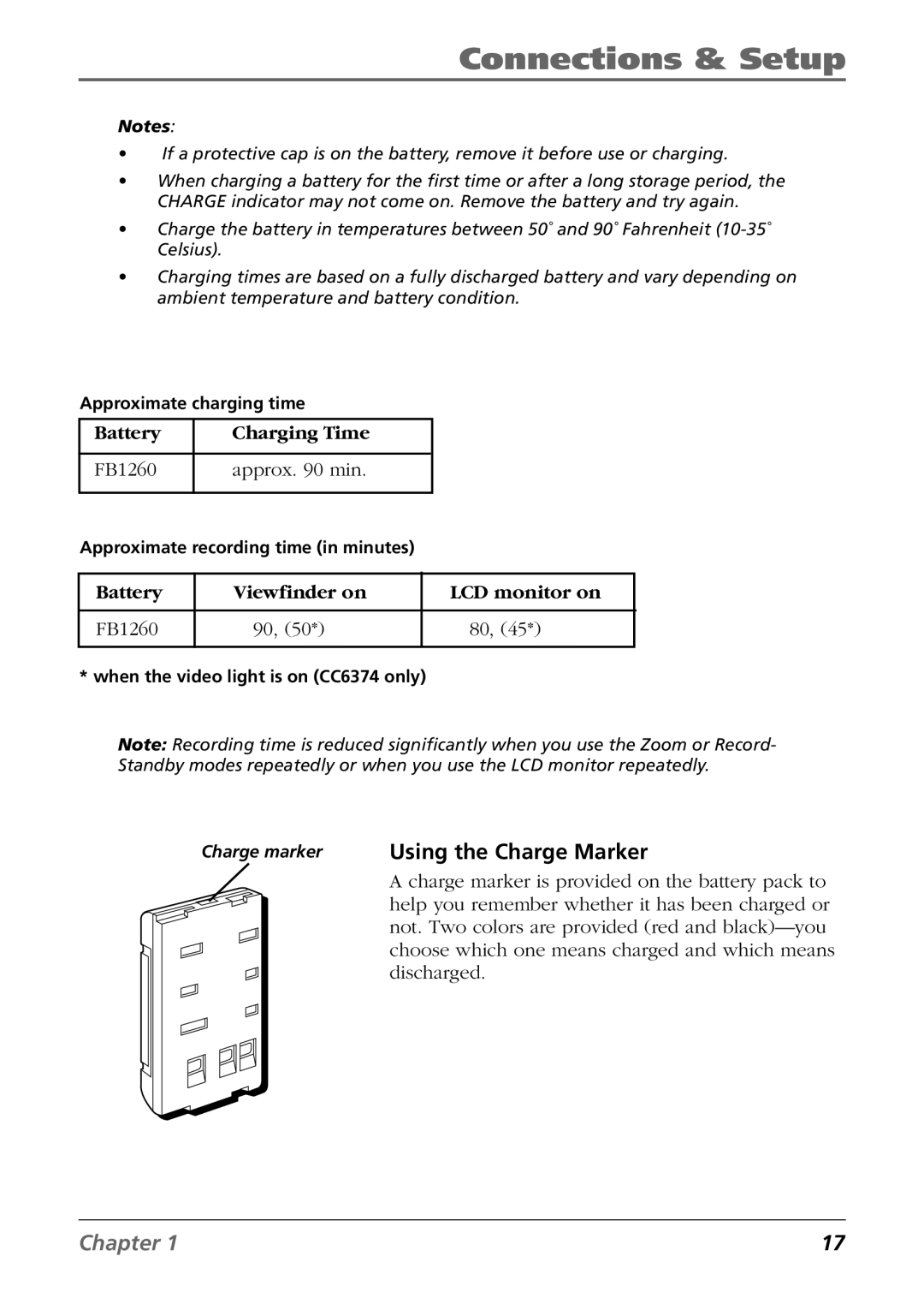 RCA CC6364/CC6374 manual Charge marker Using the Charge Marker 