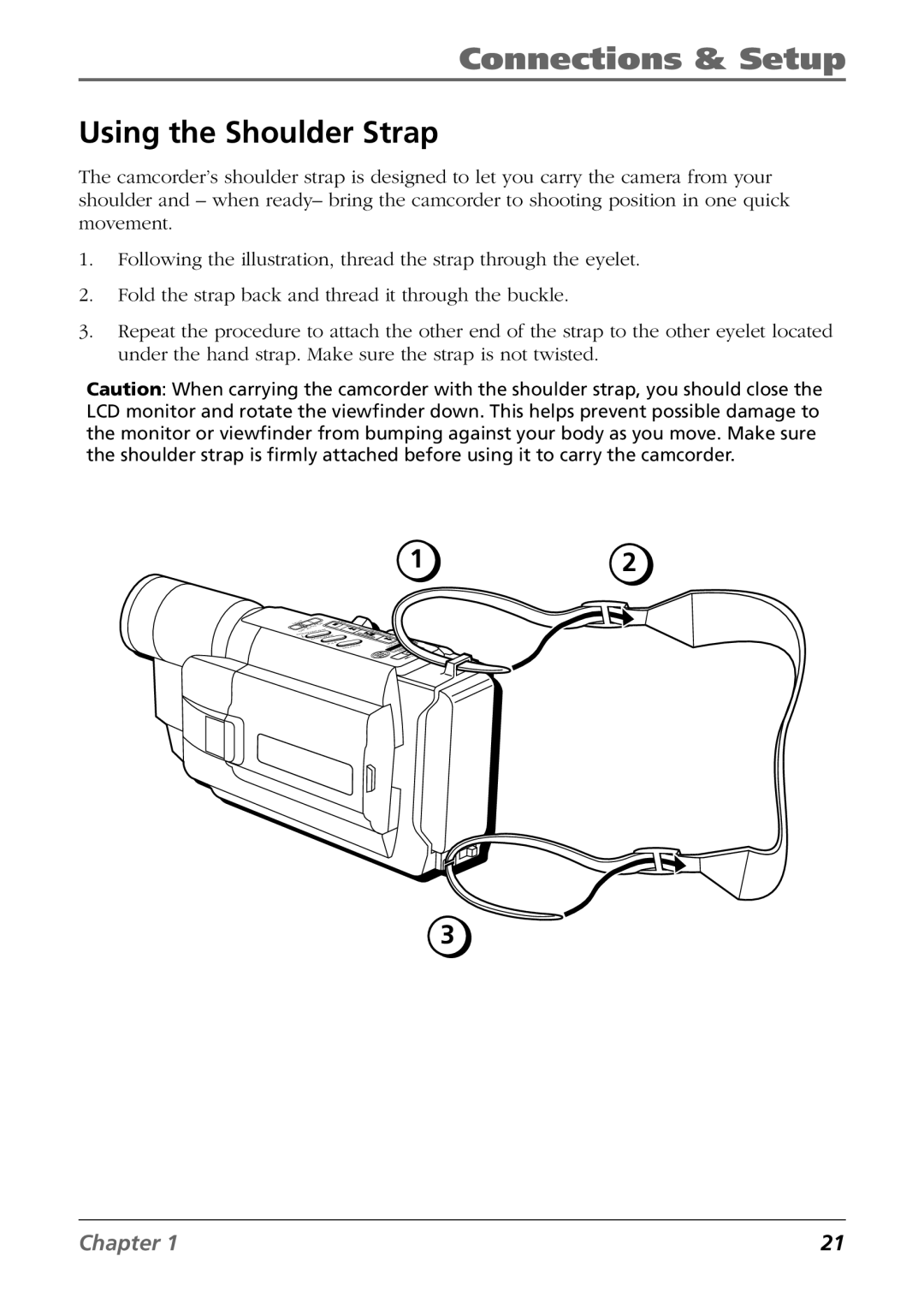 RCA CC6364/CC6374 manual Using the Shoulder Strap 