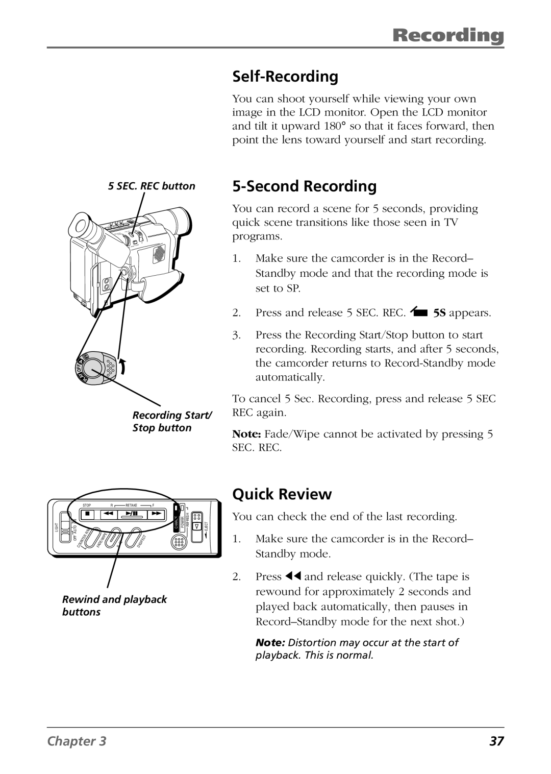 RCA CC6364/CC6374 manual Recording 