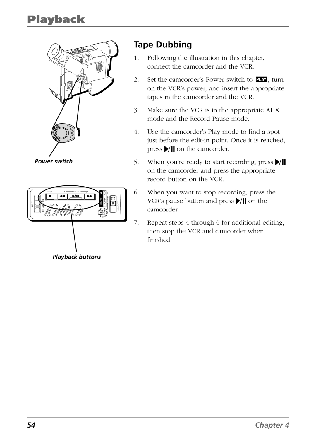 RCA CC6364/CC6374 manual Tape Dubbing 