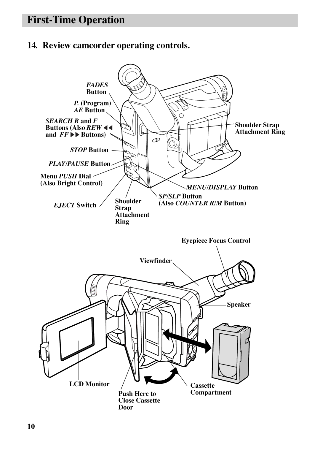 RCA CC6373, CC6383 manual Review camcorder operating controls, Fades 