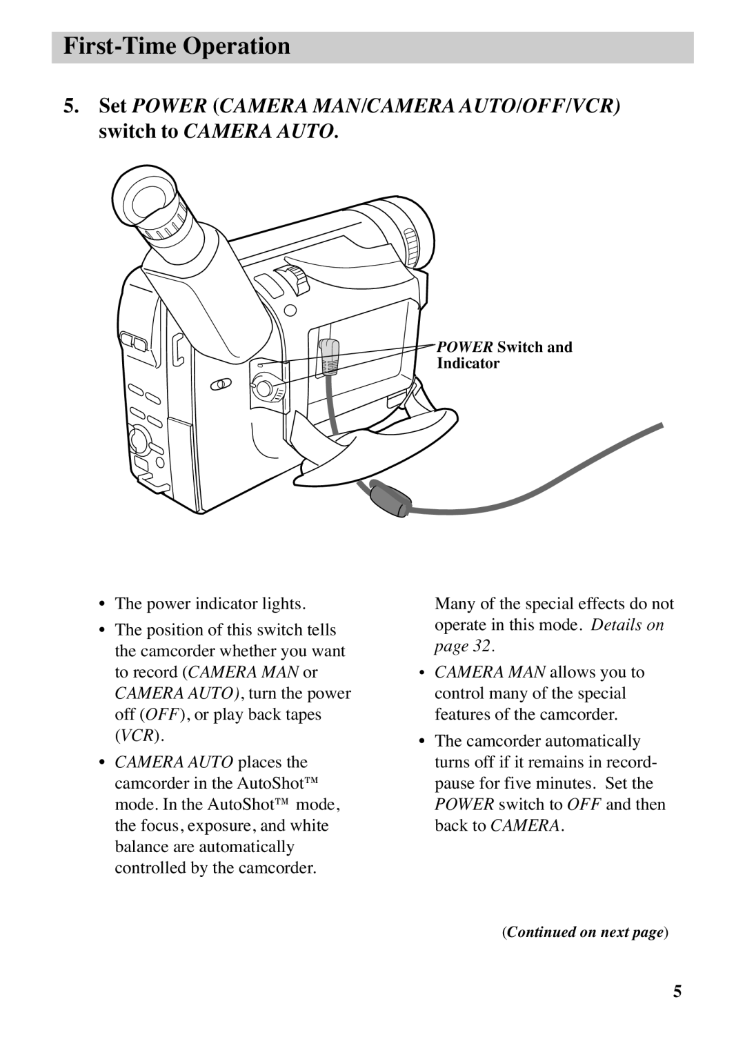 RCA CC6383, CC6373 manual Power Switch Indicator 