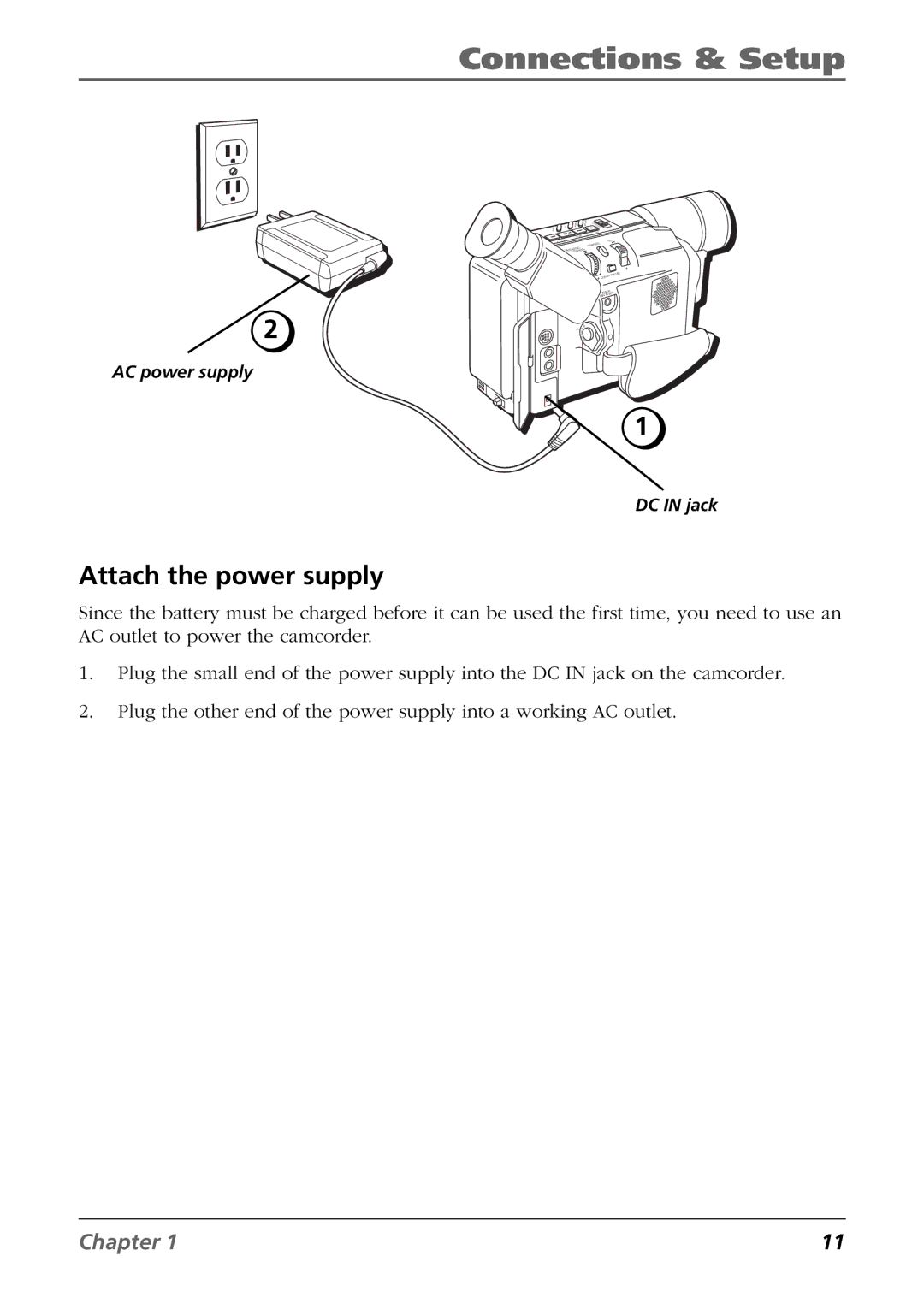 RCA CC6384/CC6394 manual Attach the power supply 