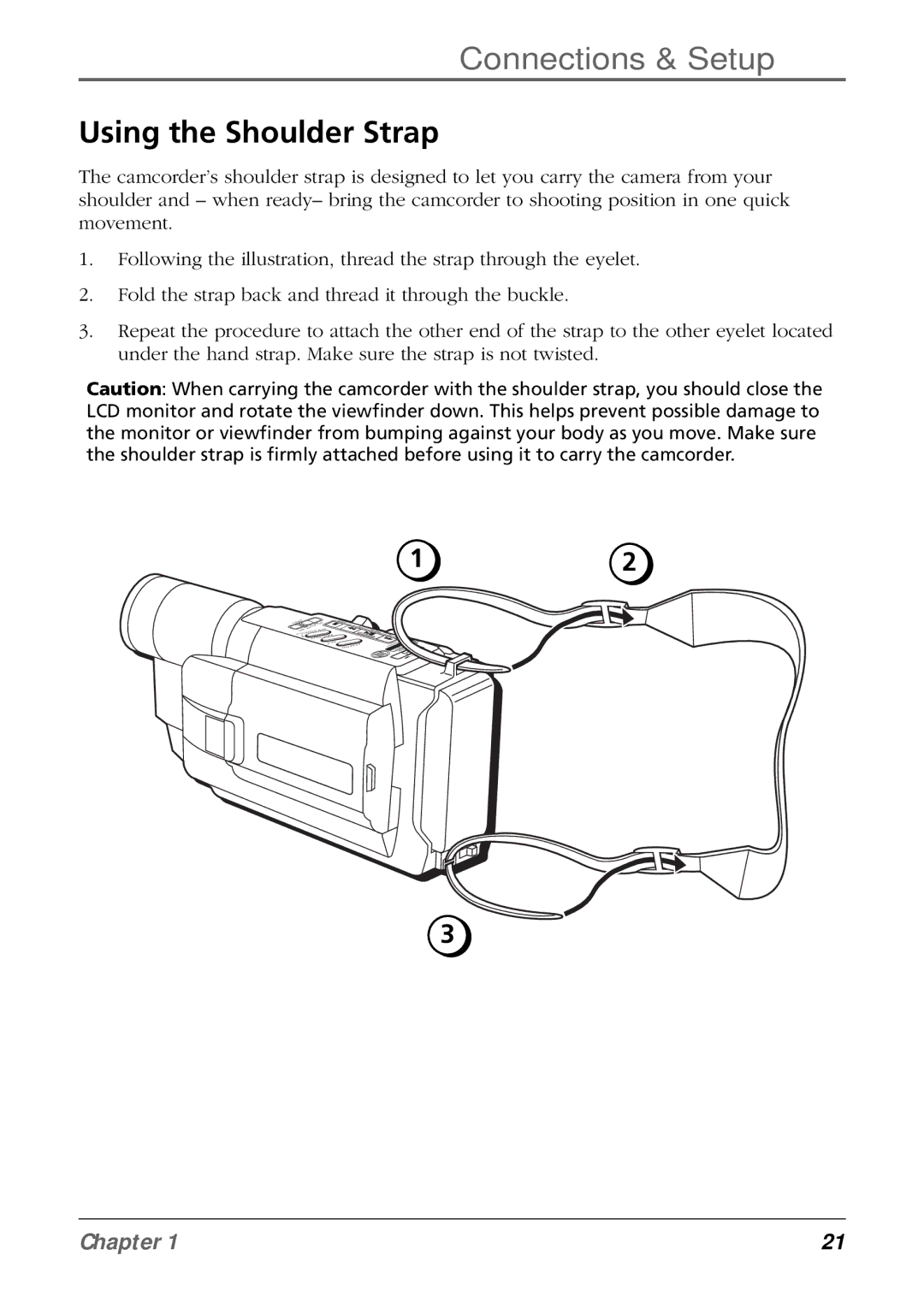 RCA CC6384/CC6394 manual Using the Shoulder Strap 