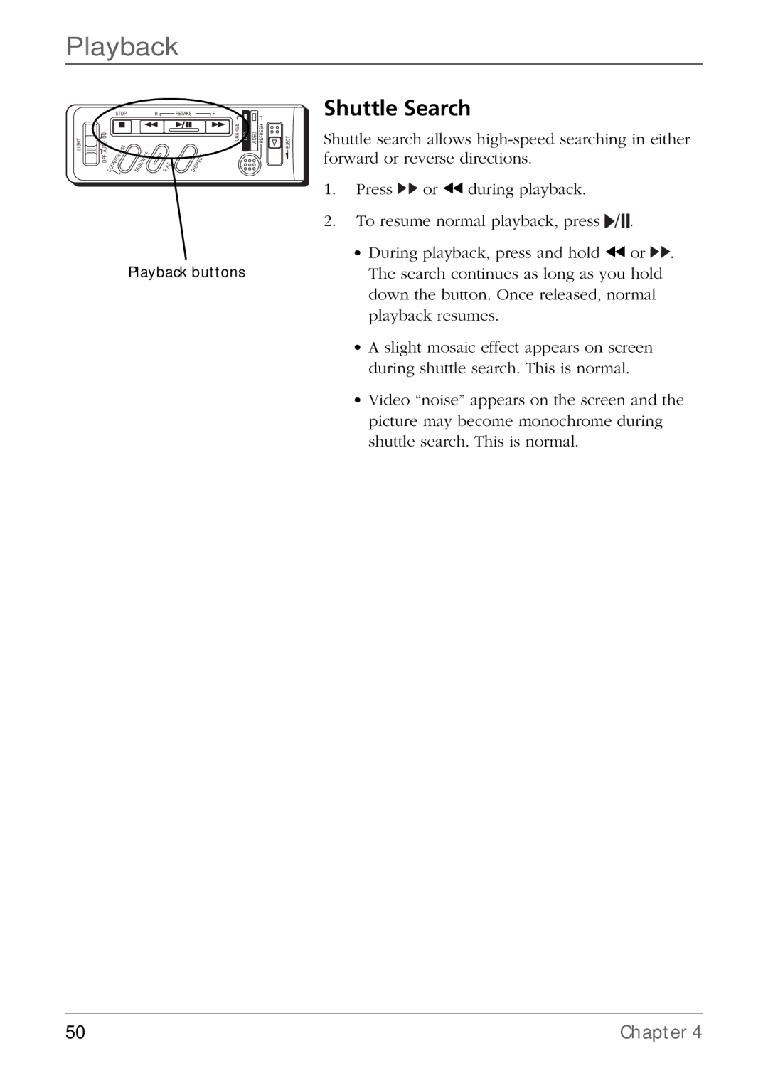 RCA CC6384/CC6394 manual Shuttle Search 