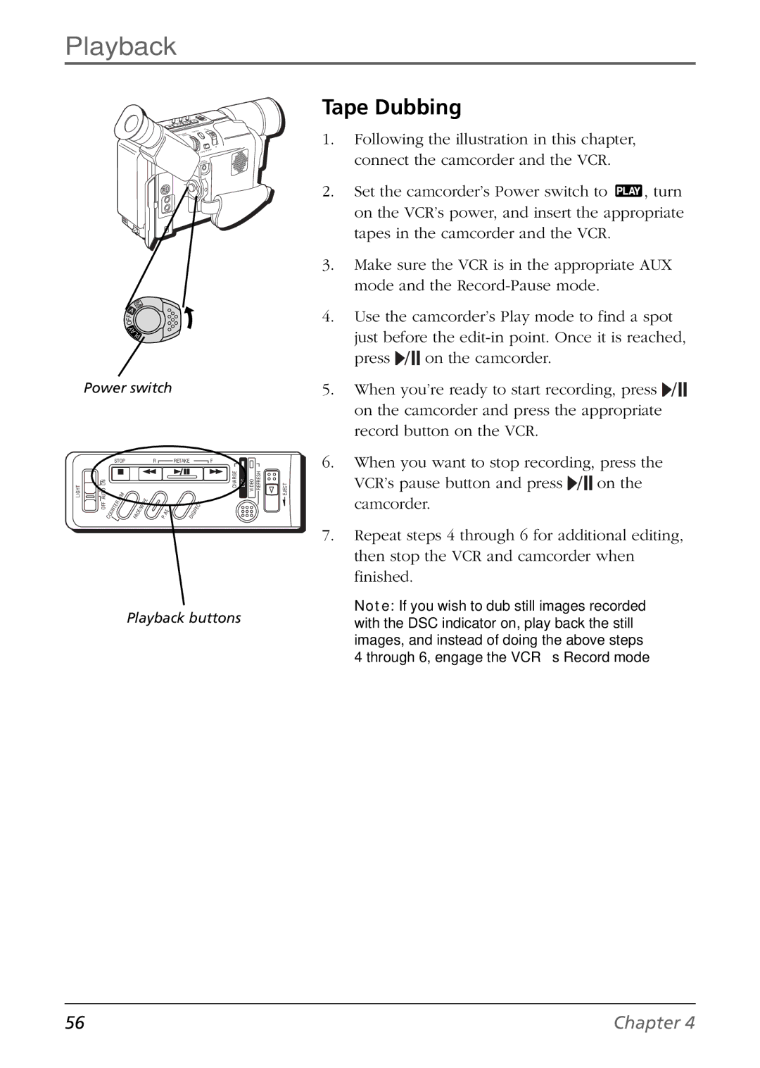 RCA CC6384/CC6394 manual Tape Dubbing 