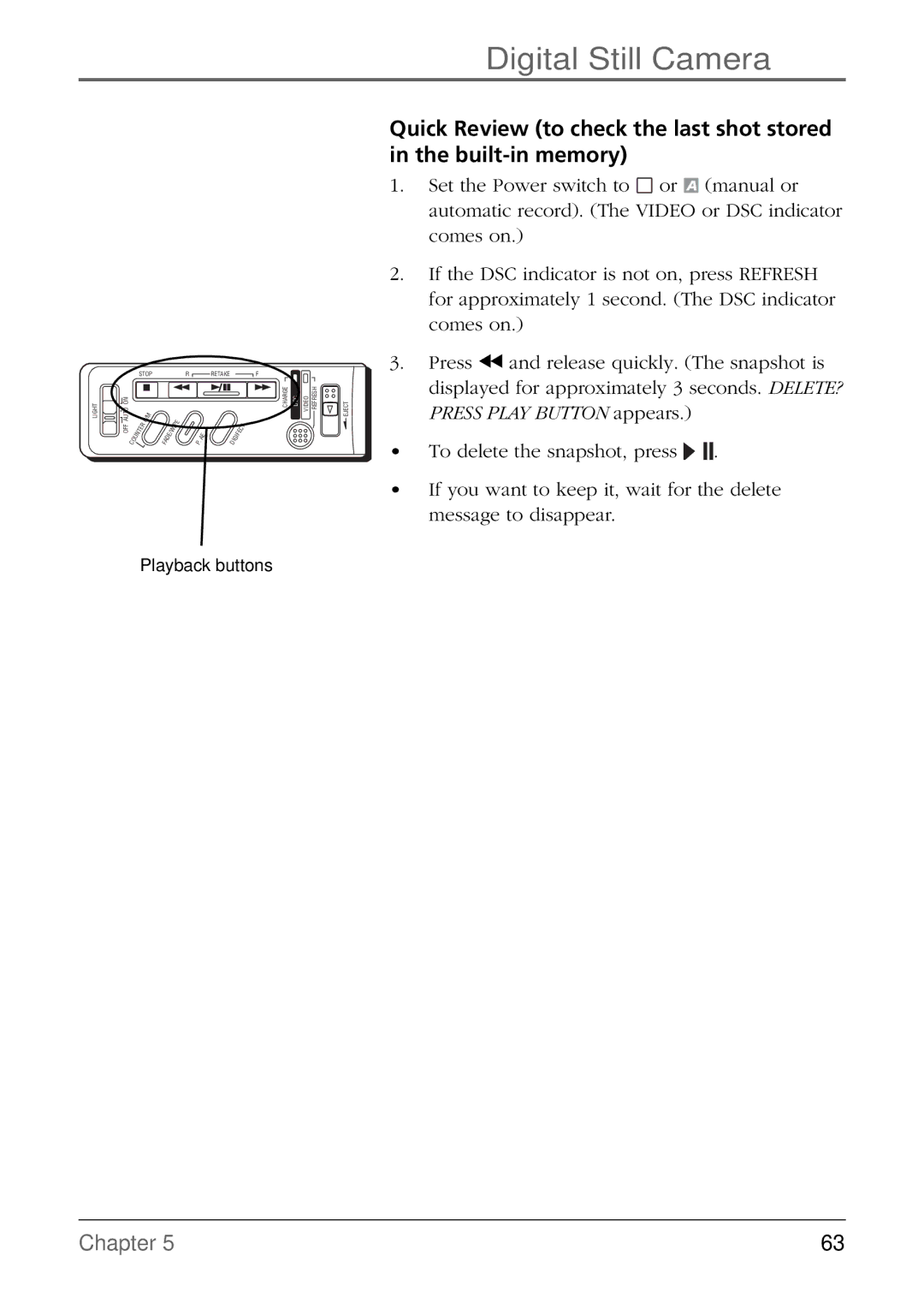 RCA CC6384/CC6394 manual Playback buttons 