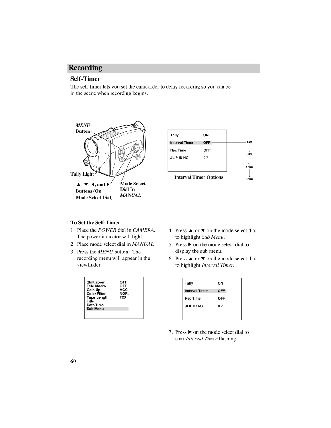 RCA CC638/639 manual To Set the Self-Timer 