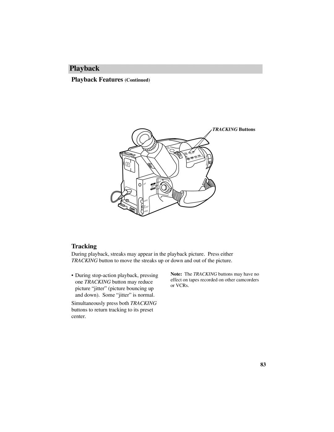 RCA CC638/639 manual Tracking 