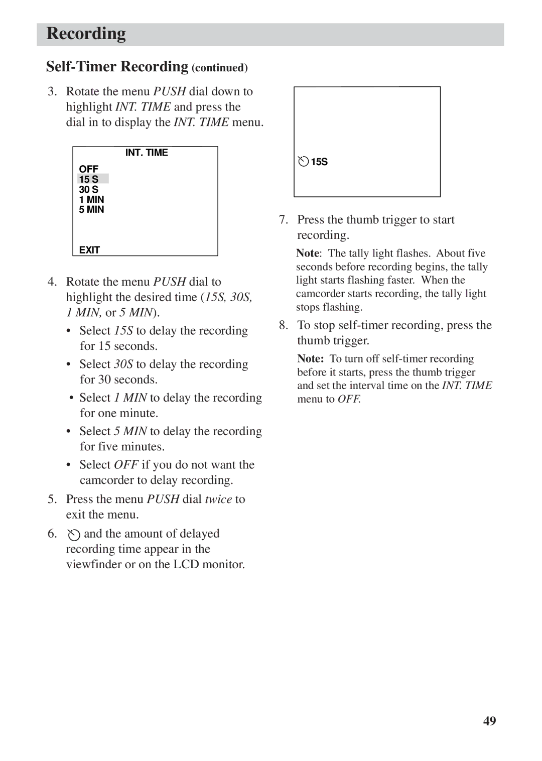 RCA CC6392 manual INT. Time OFF 