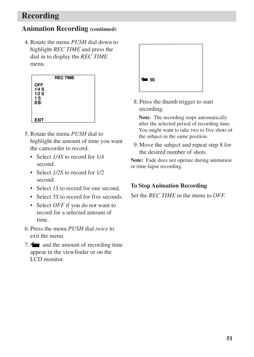 RCA CC6392 manual To Stop Animation Recording 