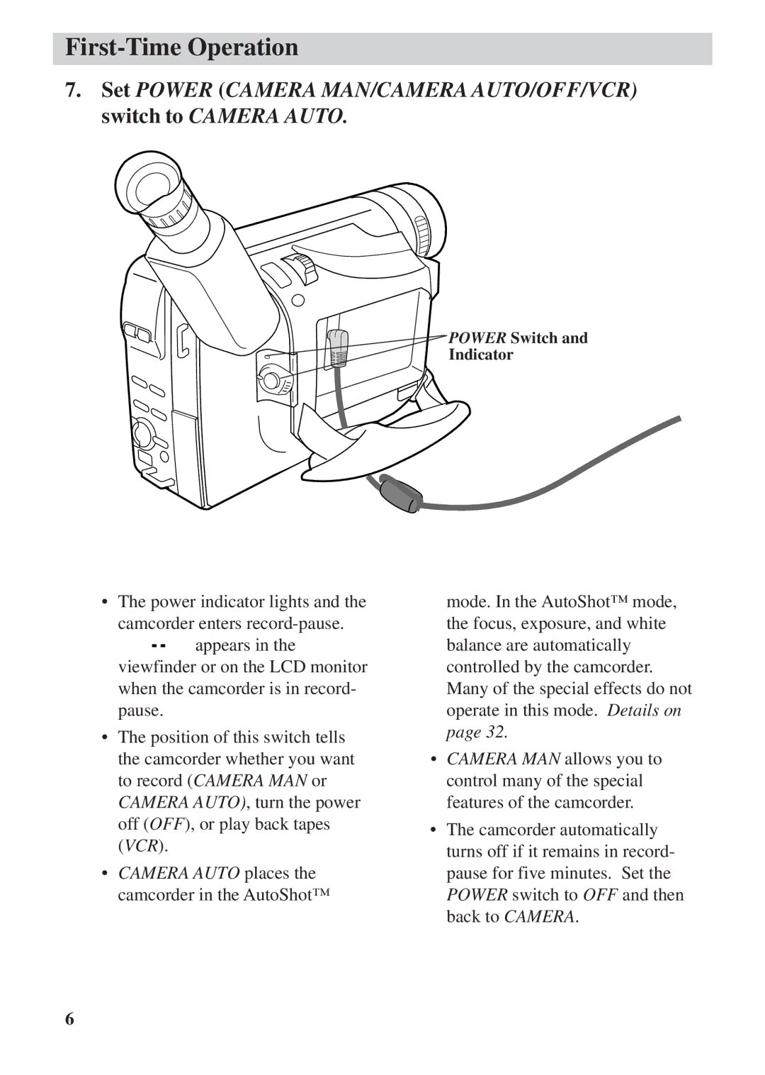 RCA CC6392 manual Power Switch Indicator 