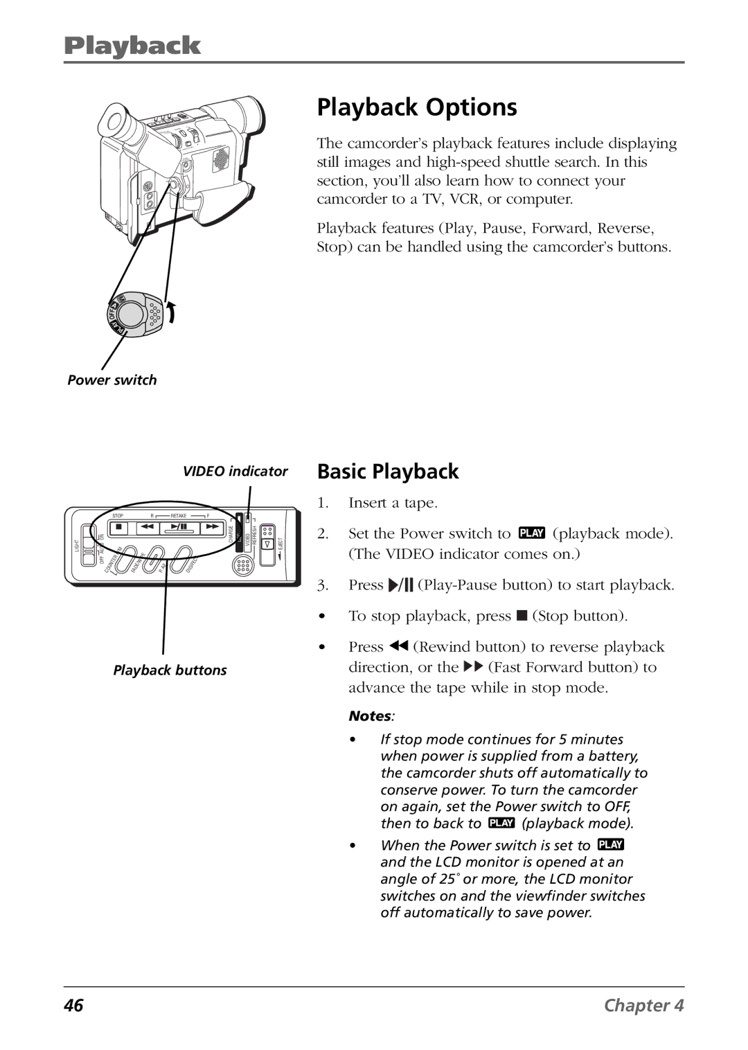 RCA CC6394 manual Playback Options, Basic Playback 