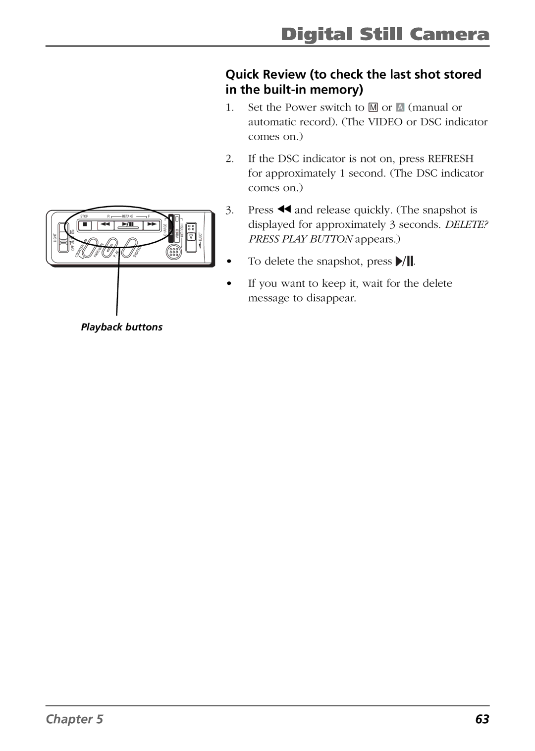 RCA CC6394 manual Playback buttons 