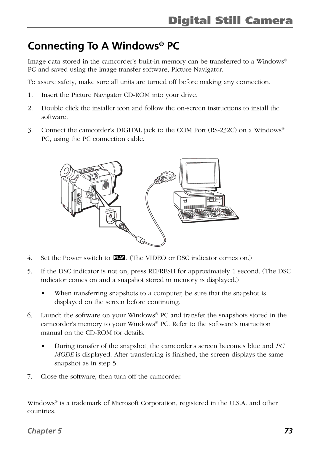 RCA CC6394 manual Connecting To a Windows PC 