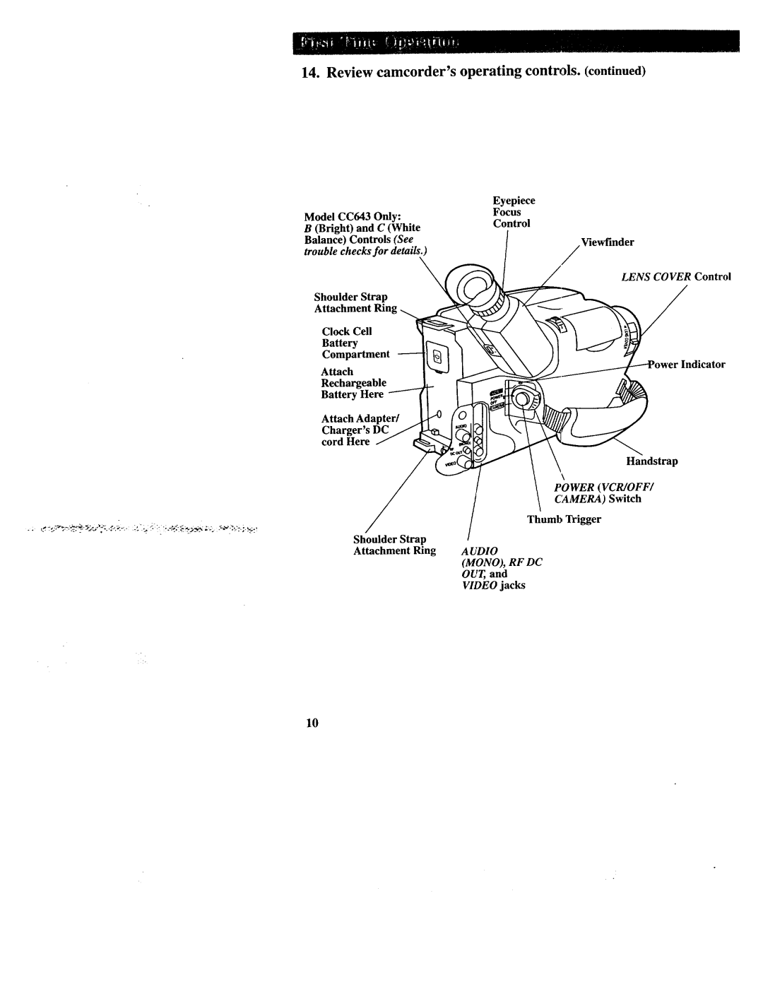 RCA CC643 manual Lens Cover Control 