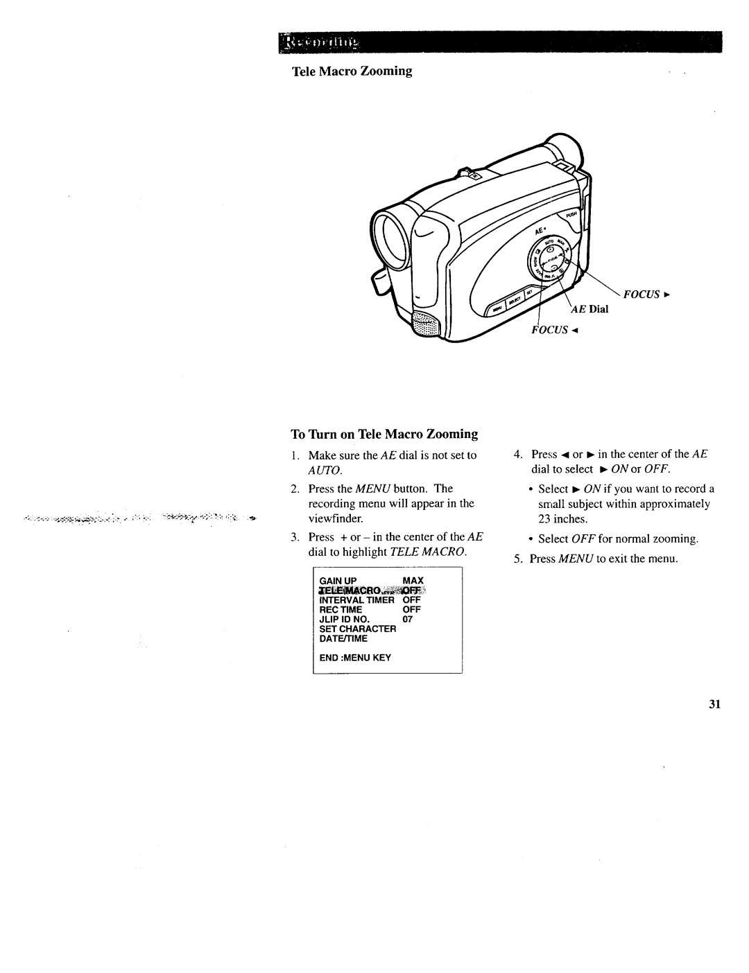 RCA CC643 manual Focus b 