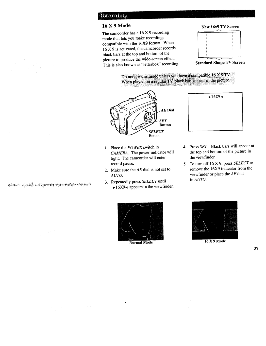 RCA CC643 manual 16 X 9 Mode, New 16x9 TV Screen 