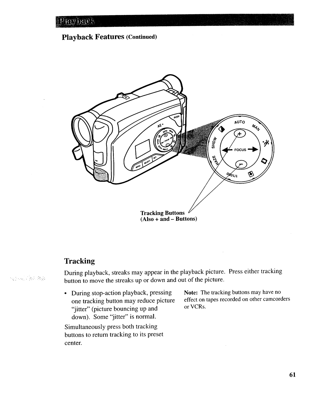 RCA CC643 manual Tracking Buttons Also + and Buttons 