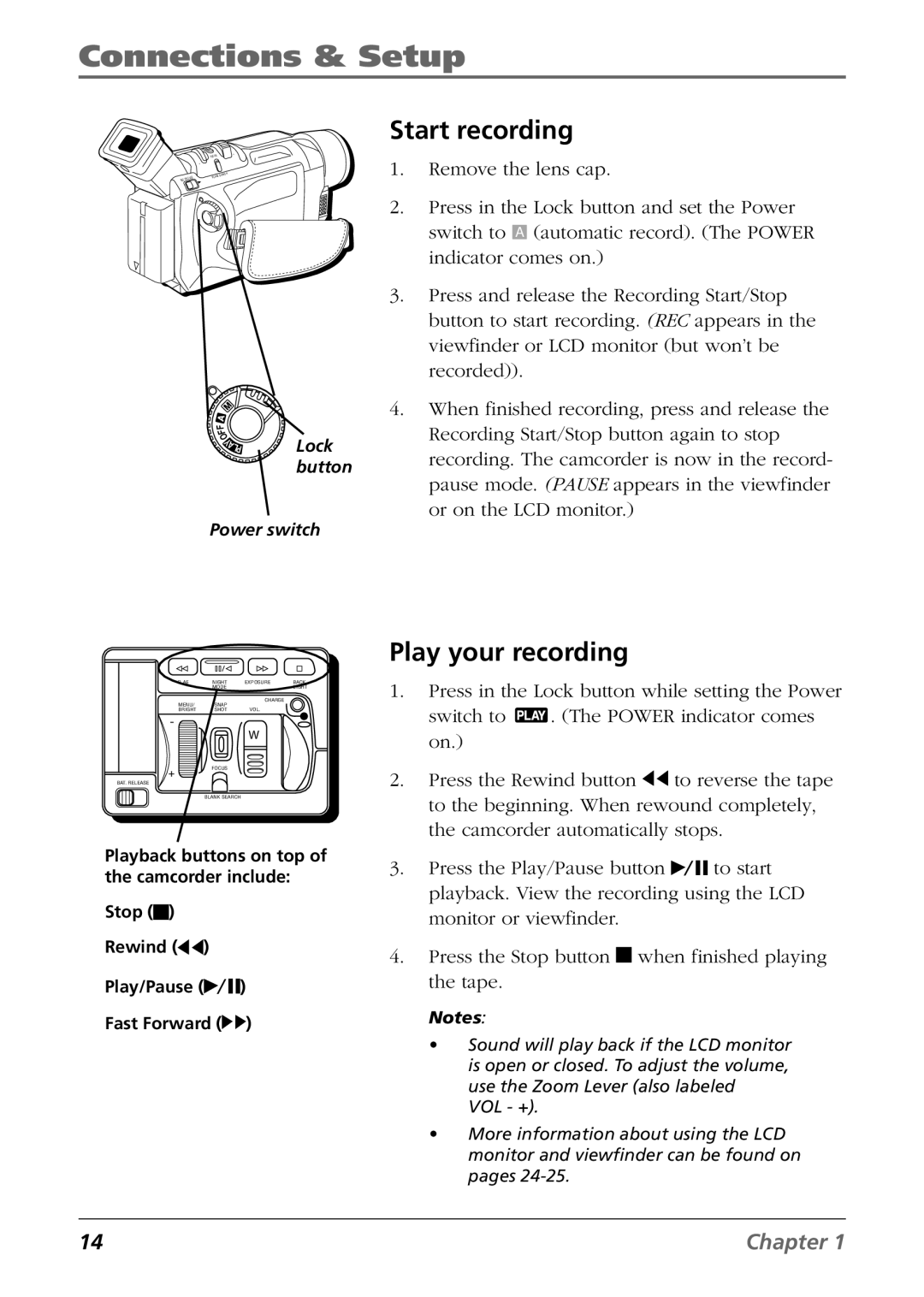 RCA CC9360 manual Start recording, Play your recording 