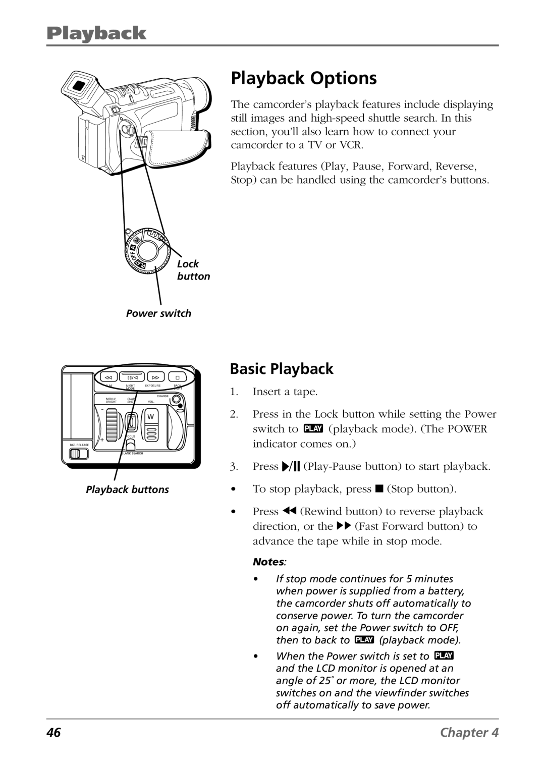 RCA CC9360 manual Playback Options, Basic Playback 