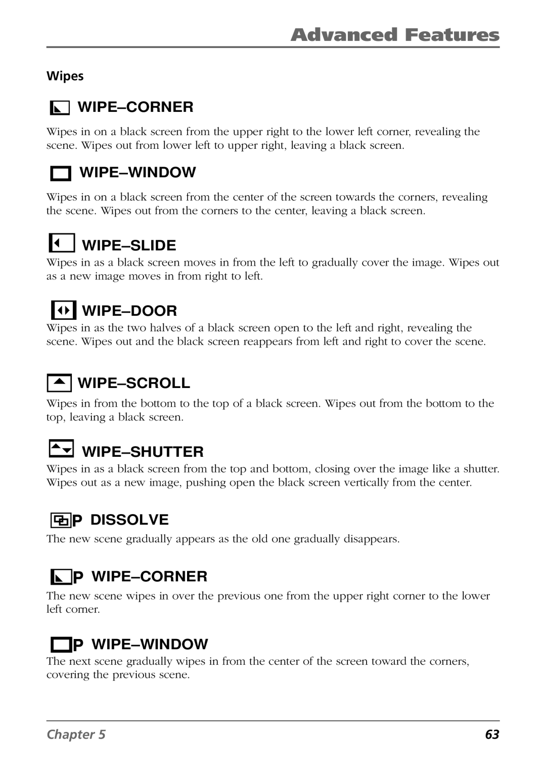 RCA CC9360 manual Wipe-Corner, Wipes 