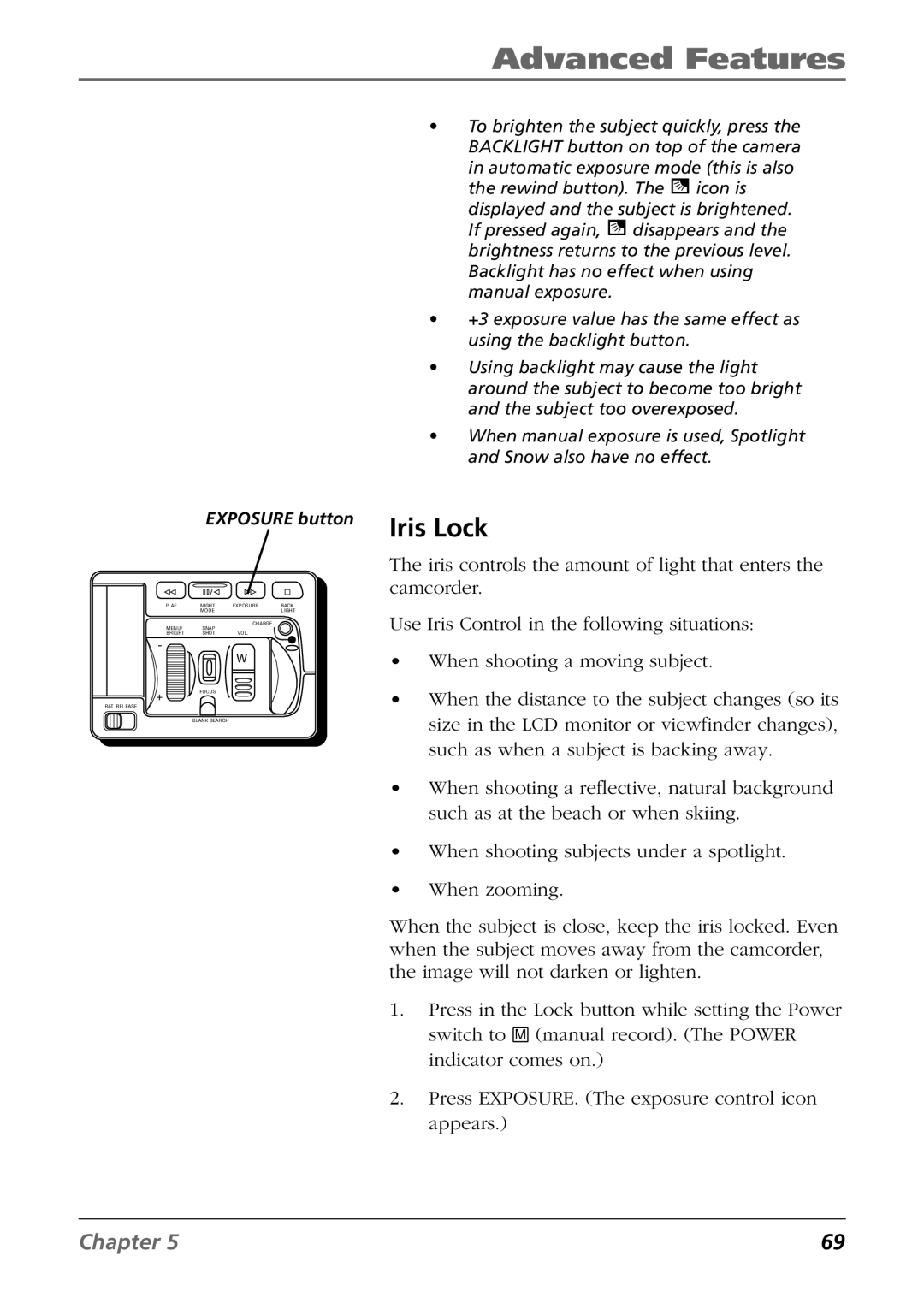 RCA CC9360 manual Iris Lock 