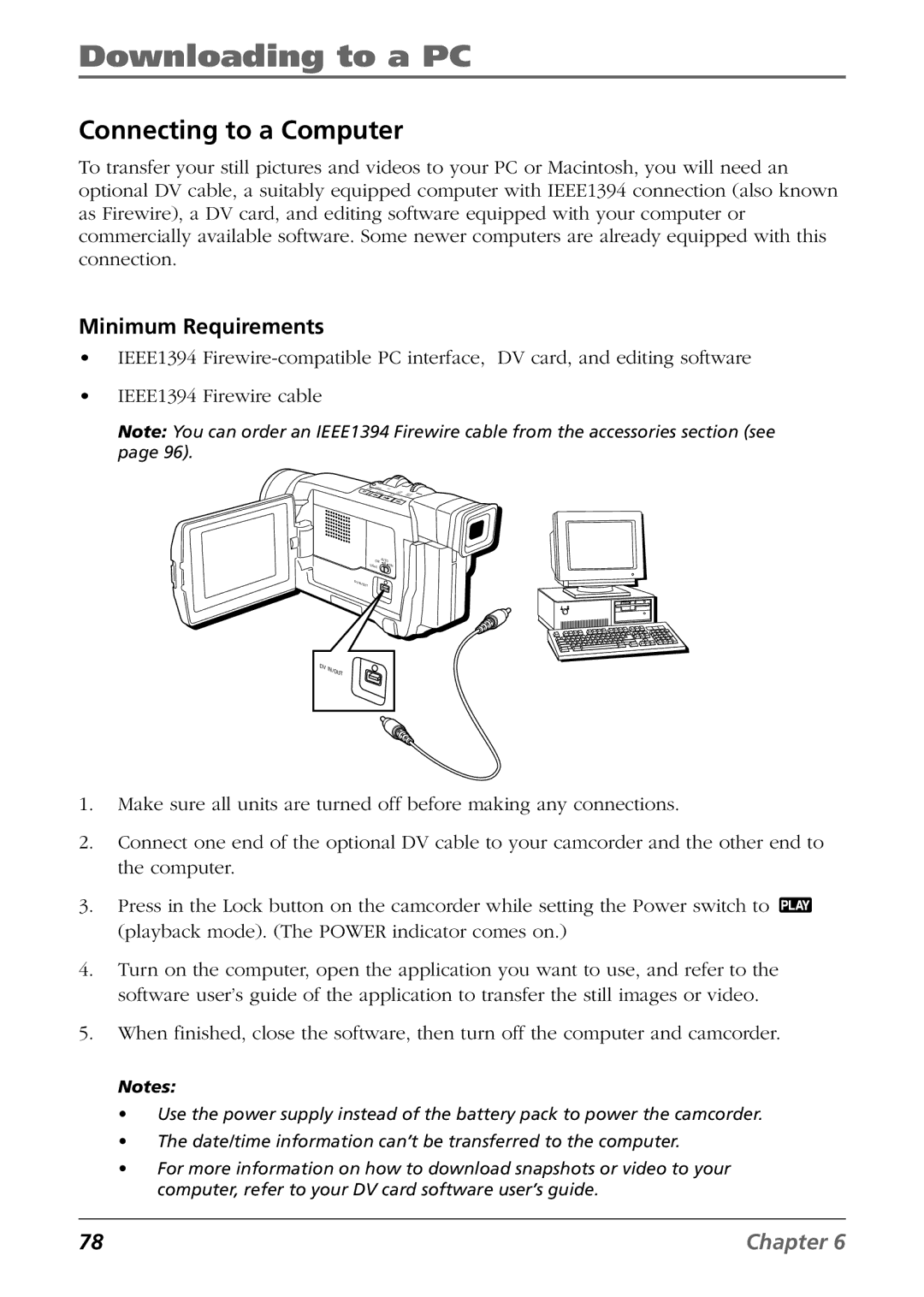 RCA CC9360 manual Downloading to a PC, Minimum Requirements 